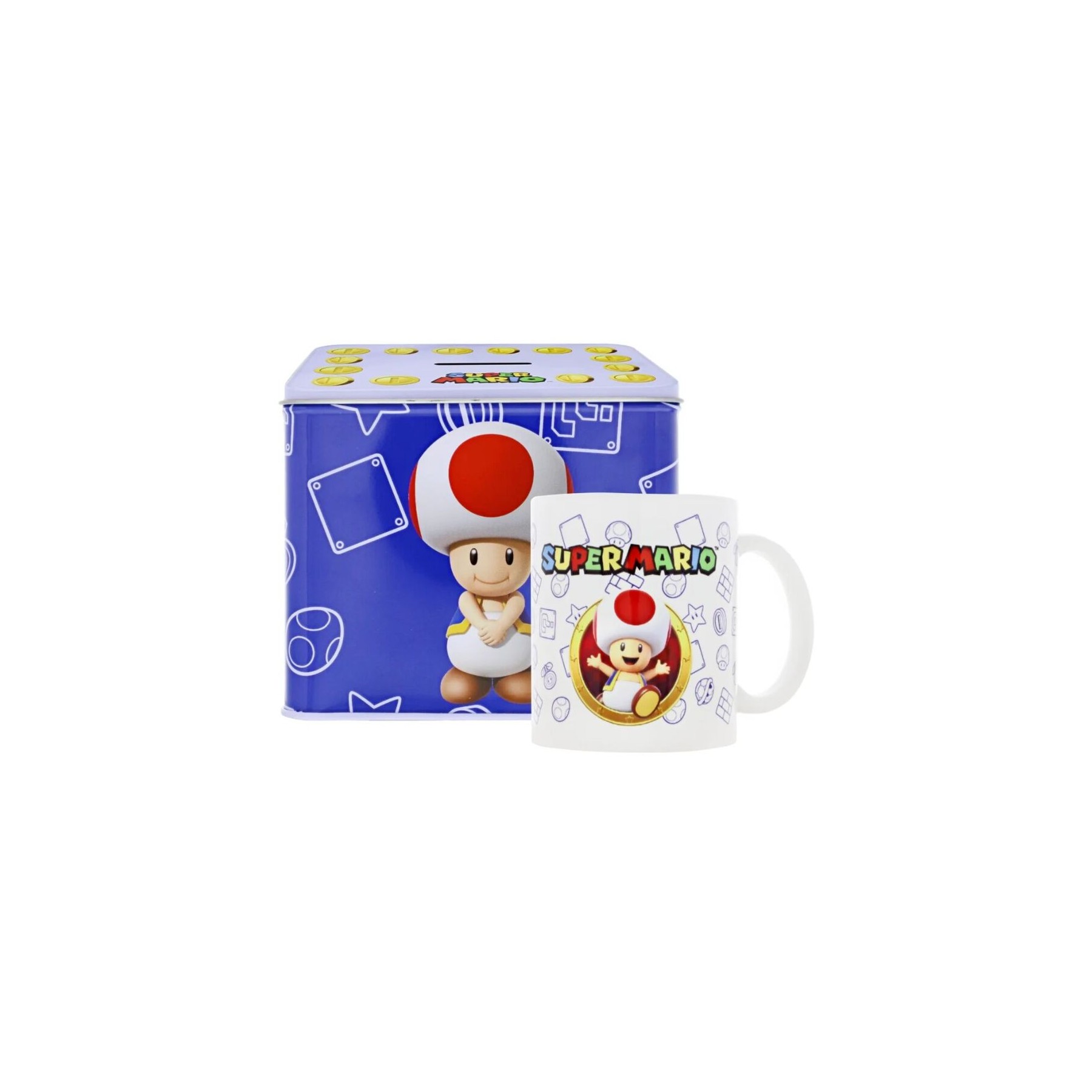Hucha + taza Toad Super Mario Bros Nintendo