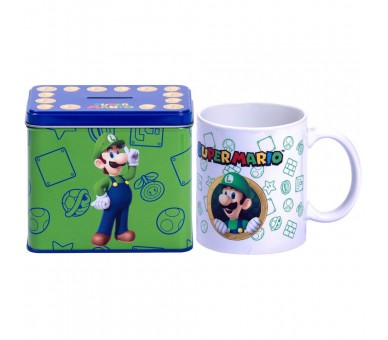 Hucha + taza Luigi Super Mario Bros Nintendo