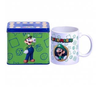 Hucha + taza Luigi Super Mario Bros Nintendo
