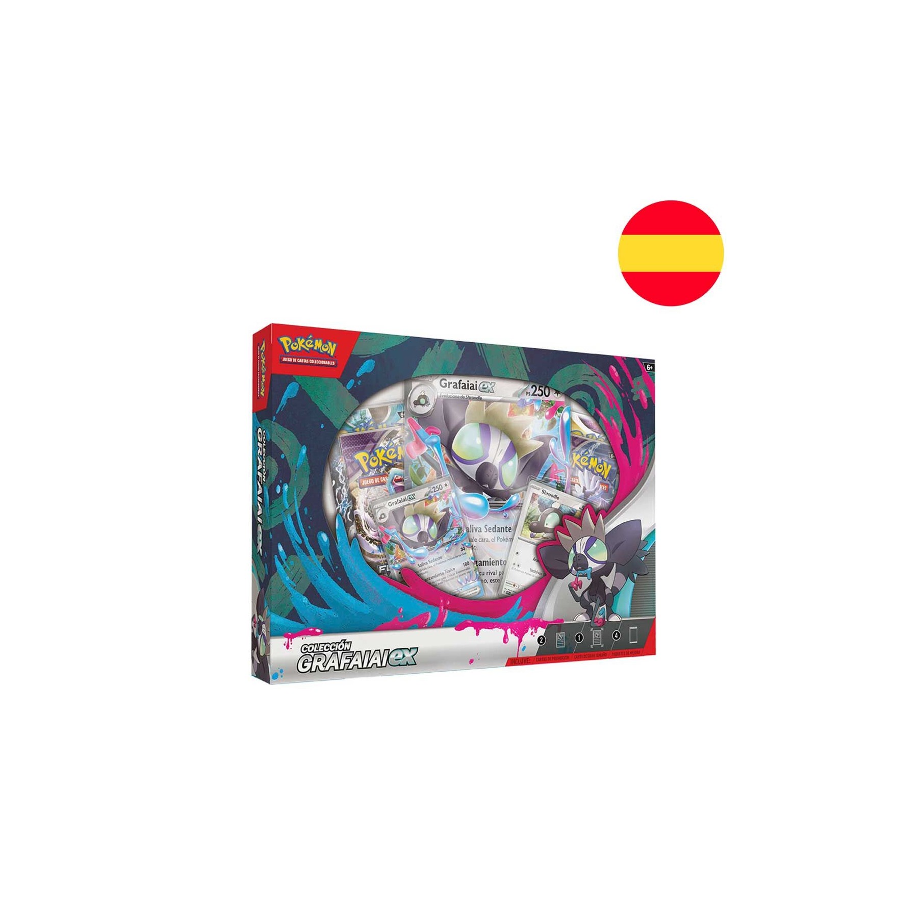 Blister juego cartas coleccionables Grafaiai April ex box Pokemon español