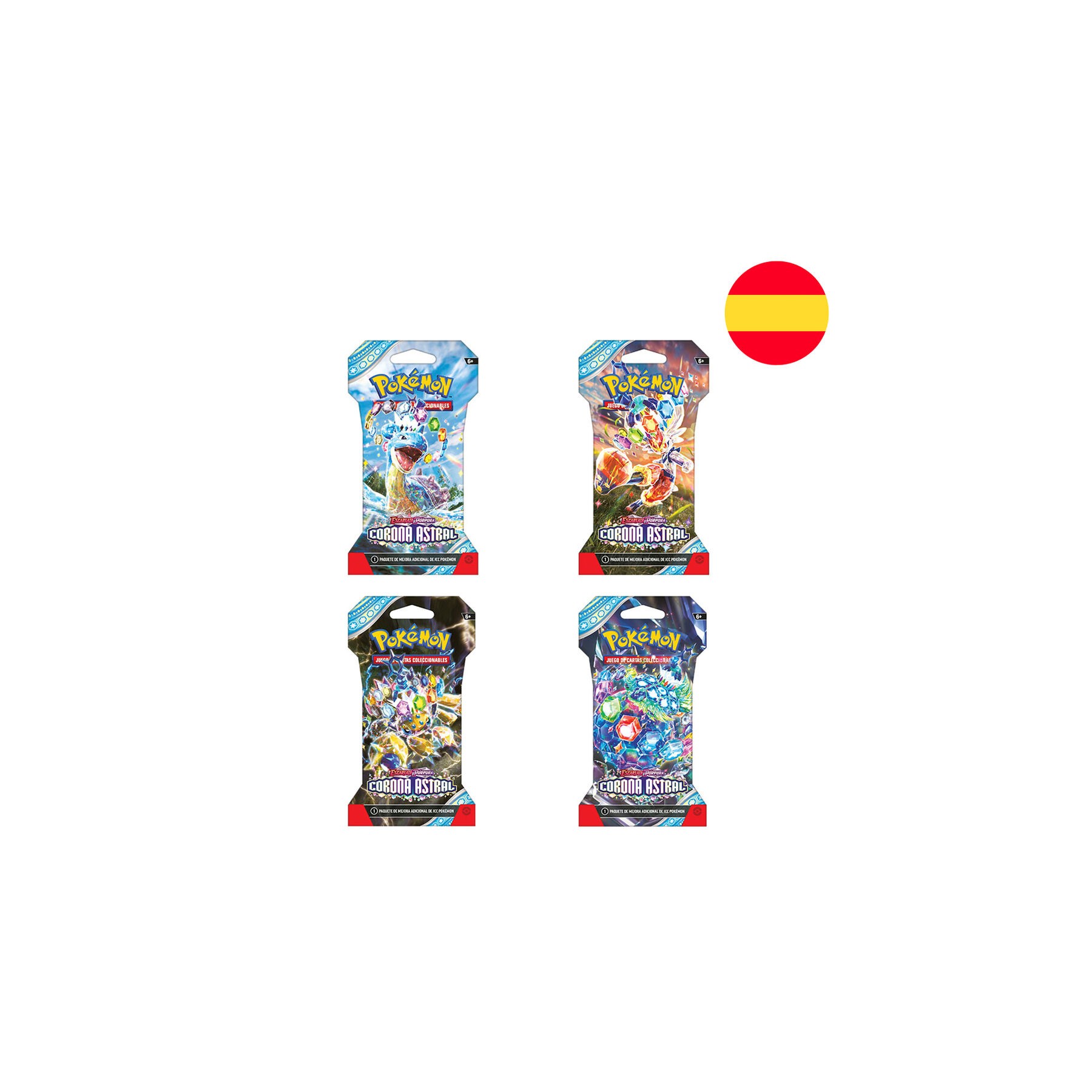 Sobre juego cartas coleccionables Corona Astral Escarlata & Purpura Pokemon español surtido