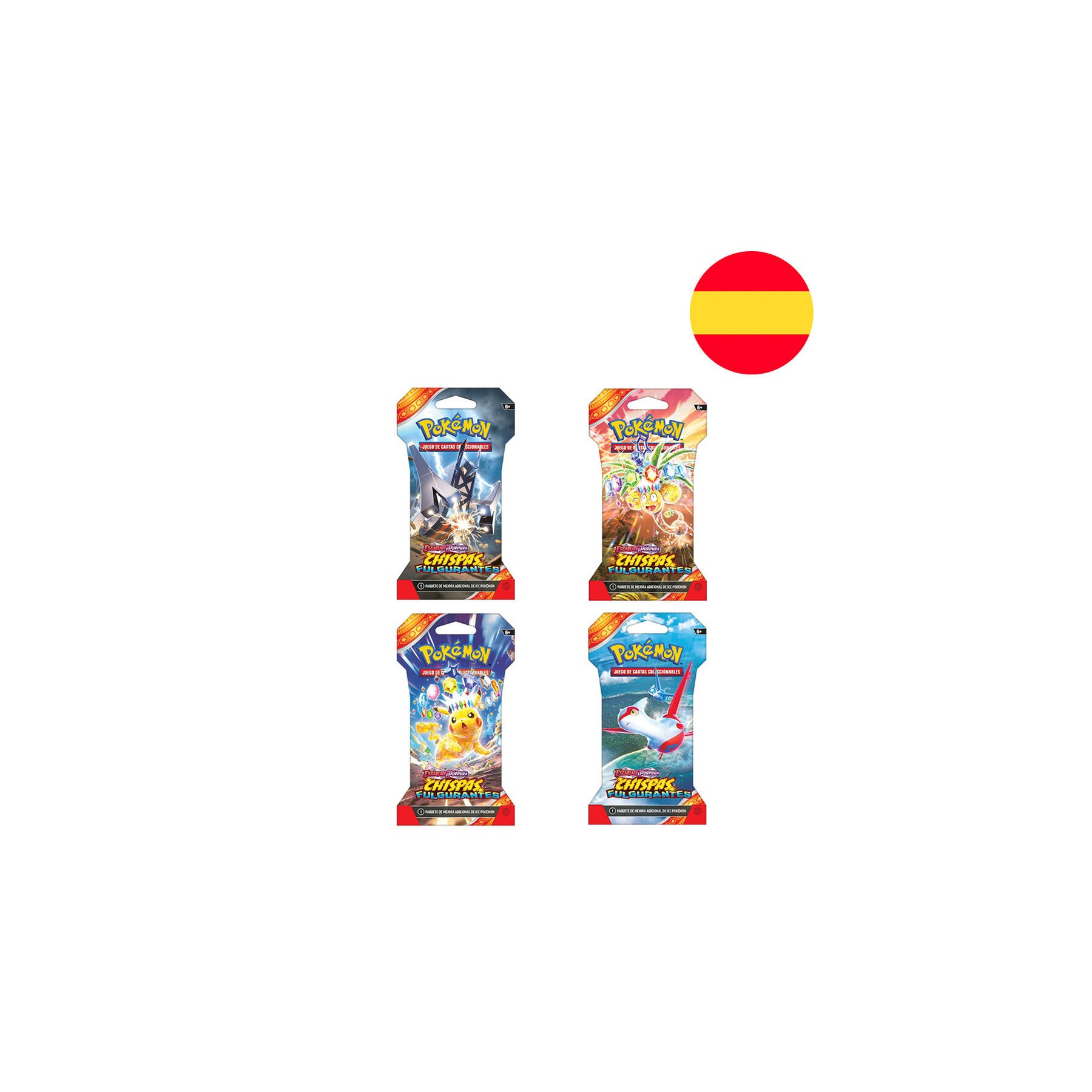 Sobre juego cartas coleccionables Chispas Fulgurantes Escarlata y Purpura Pokemon español surtido