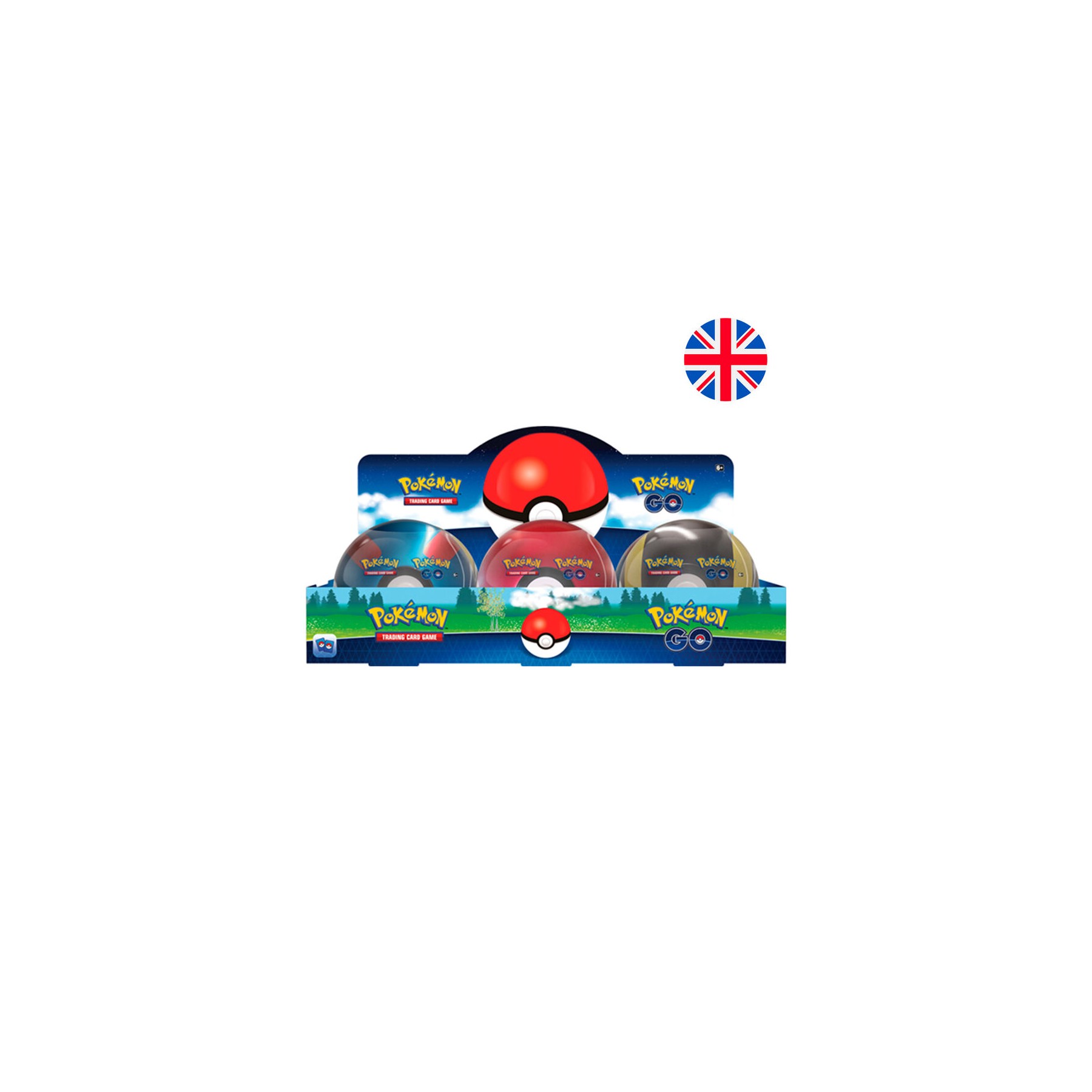 Lata metalica juego cartas coleccionables Pokeball Pokemon ingles surtido