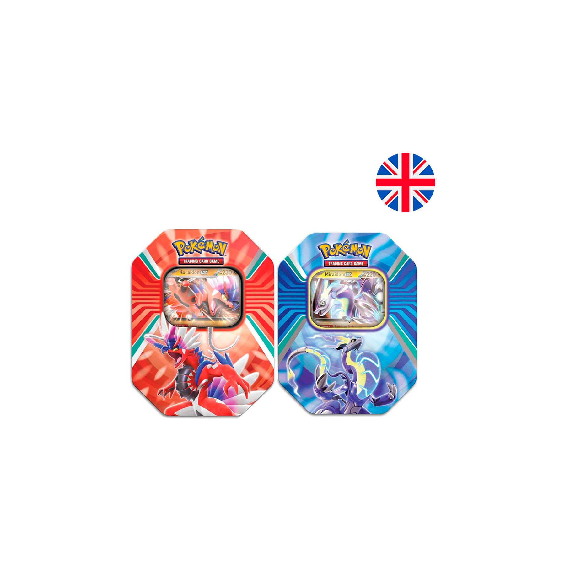 Lata surtido juego cartas coleccionables Escarlata y Purpura 2 Pokemon ingles