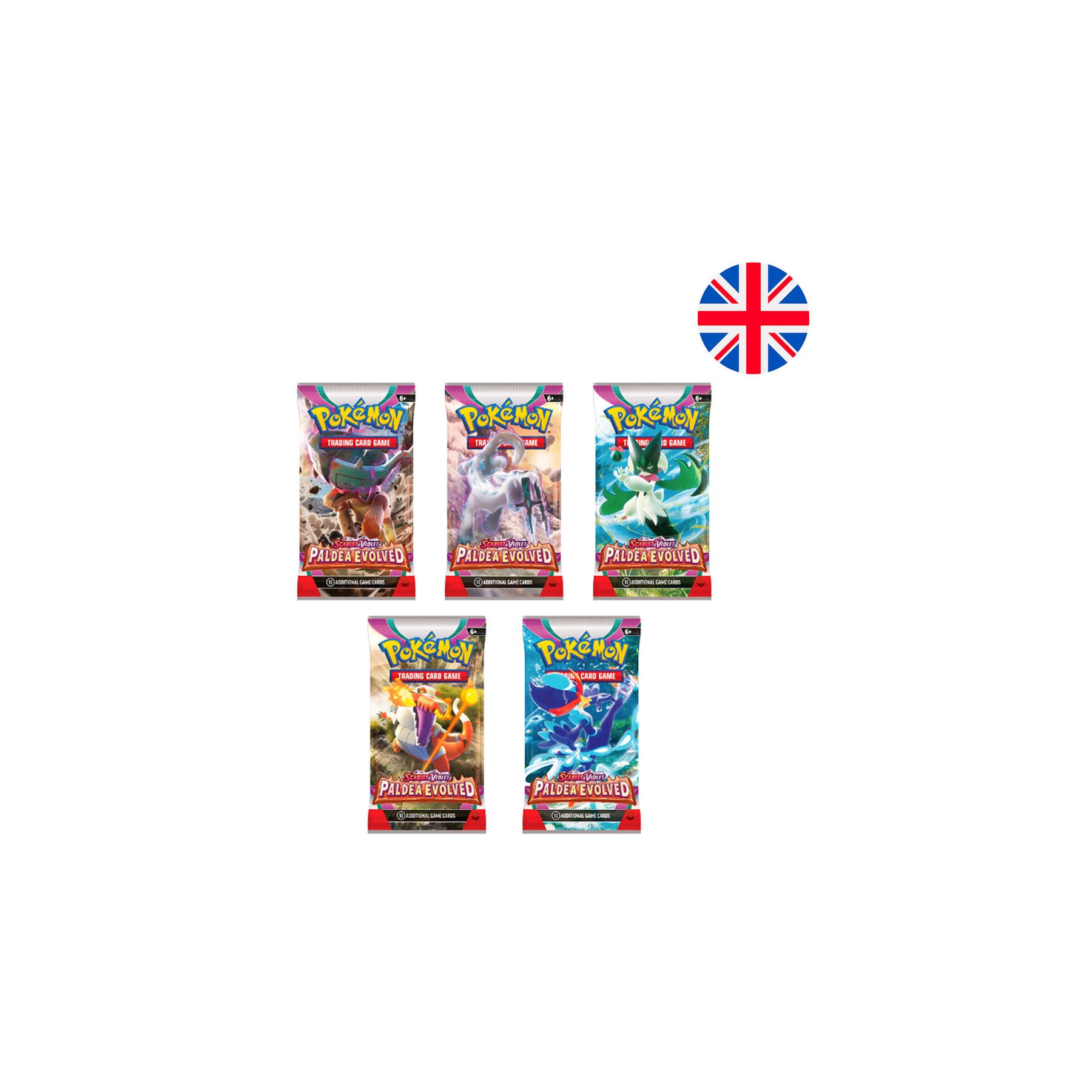 Sobre cartas coleccionables Paldea Evoled Escarlata y Purpura Pokemon ingles surtido