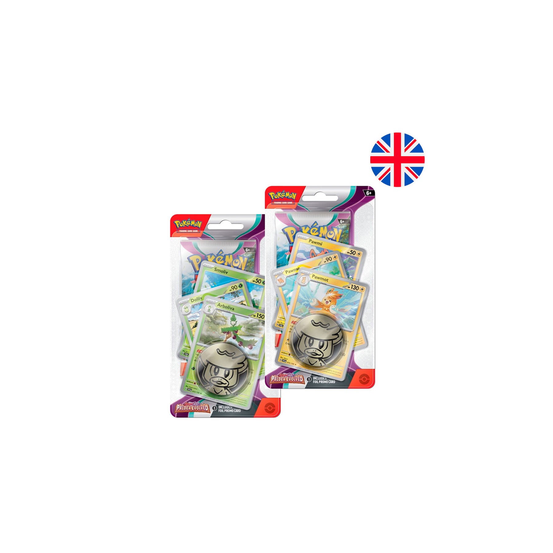 Blister juego cartas coleccionables Paldea Evoled Escarlata y Purpura 2 Pokemon ingles surtido