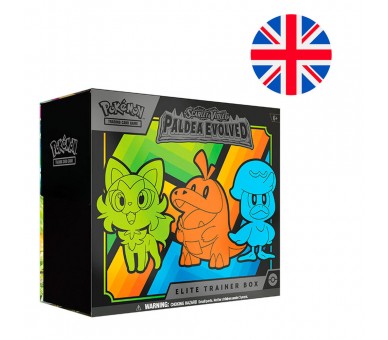 Estuche juego cartas coleccionables Entrenador Elite Paldea Evoled Escarlata y Purpura Pokemon ingles