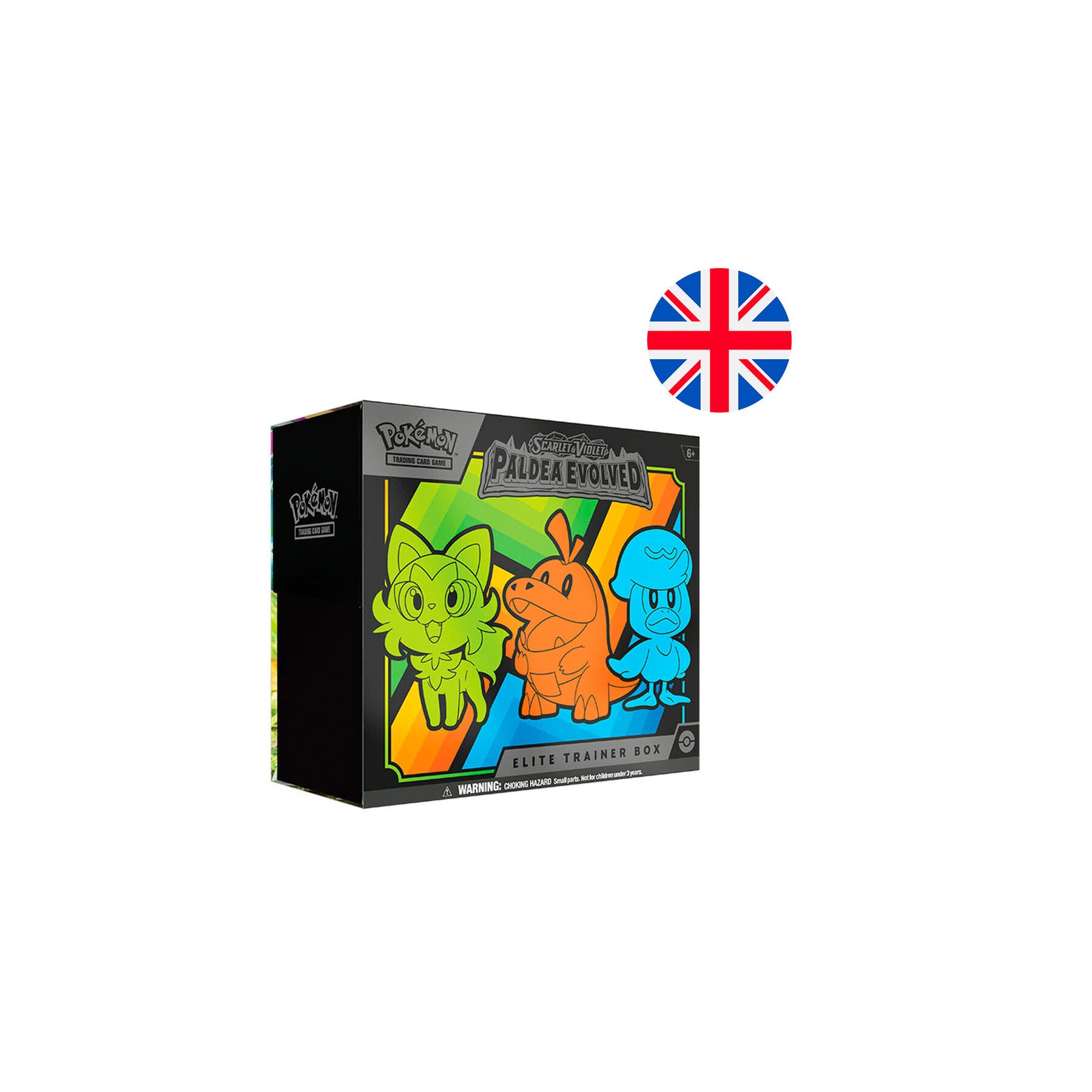 Estuche juego cartas coleccionables Entrenador Elite Paldea Evoled Escarlata y Purpura Pokemon ingles
