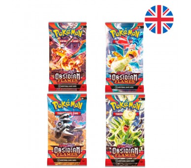 Sobre juego cartas coleccionables Llamas Obsidianas Scarlet & Violet Pokemon ingles surtido