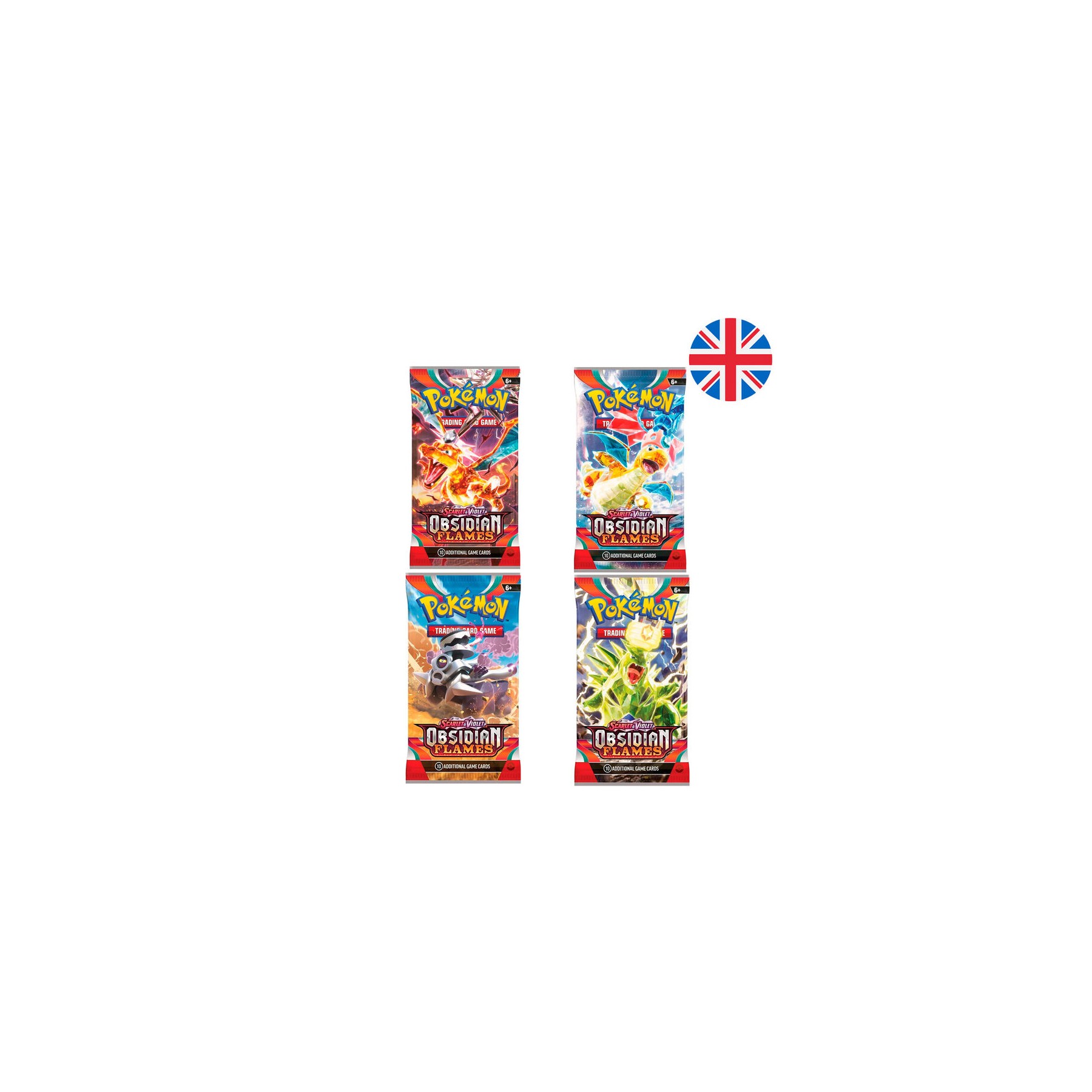Sobre juego cartas coleccionables Llamas Obsidianas Scarlet & Violet Pokemon ingles surtido