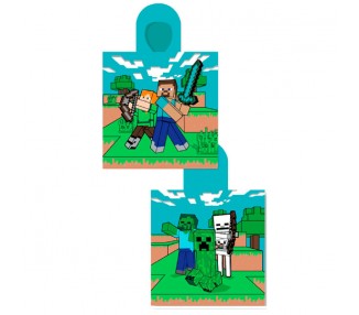 Poncho Toalla Minecraft algodon