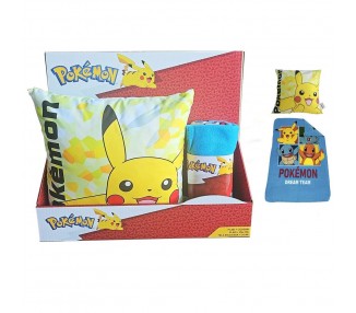 Set manta polar + cojin Pokemon