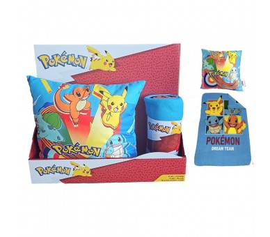 Set manta polar + cojin Pokemon