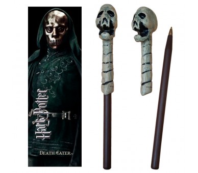 Varita boligrafo y marcapaginas Death Eater Skull Harry Potter