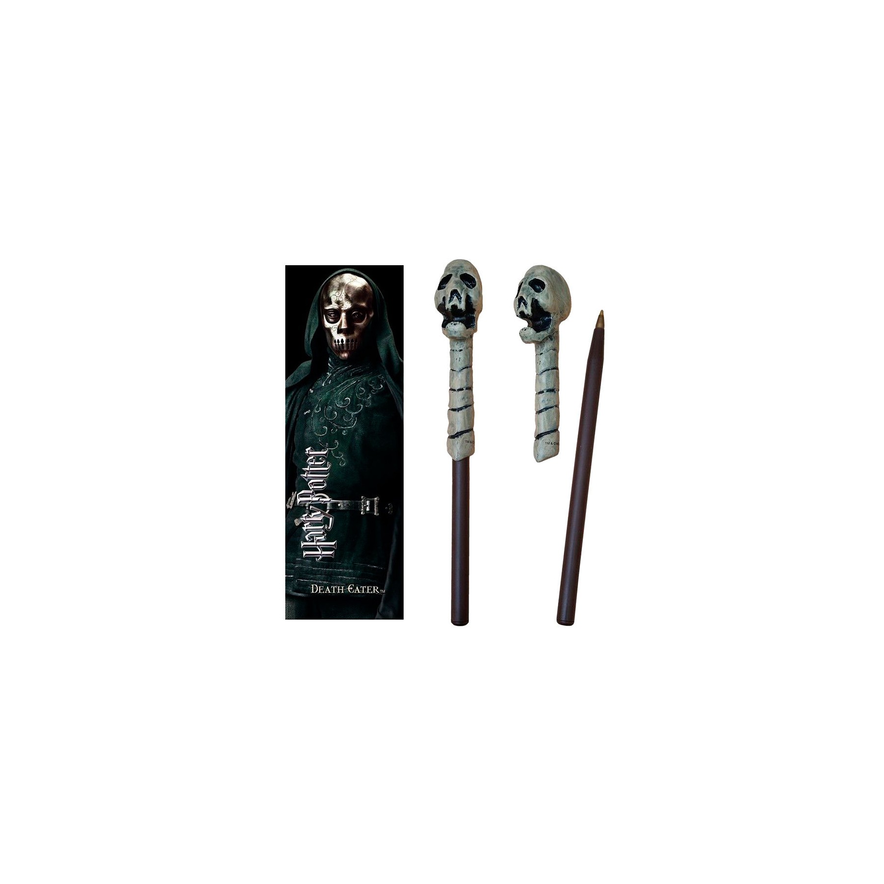 Varita boligrafo y marcapaginas Death Eater Skull Harry Potter
