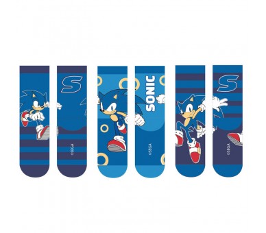 Set 3 calcetines Sonic the Hedgehog infantil surtido