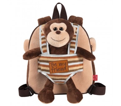 Mochila reversible + peluche Mono Max 25cm