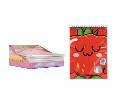 Libreta + pegatinas perfumadas frutas