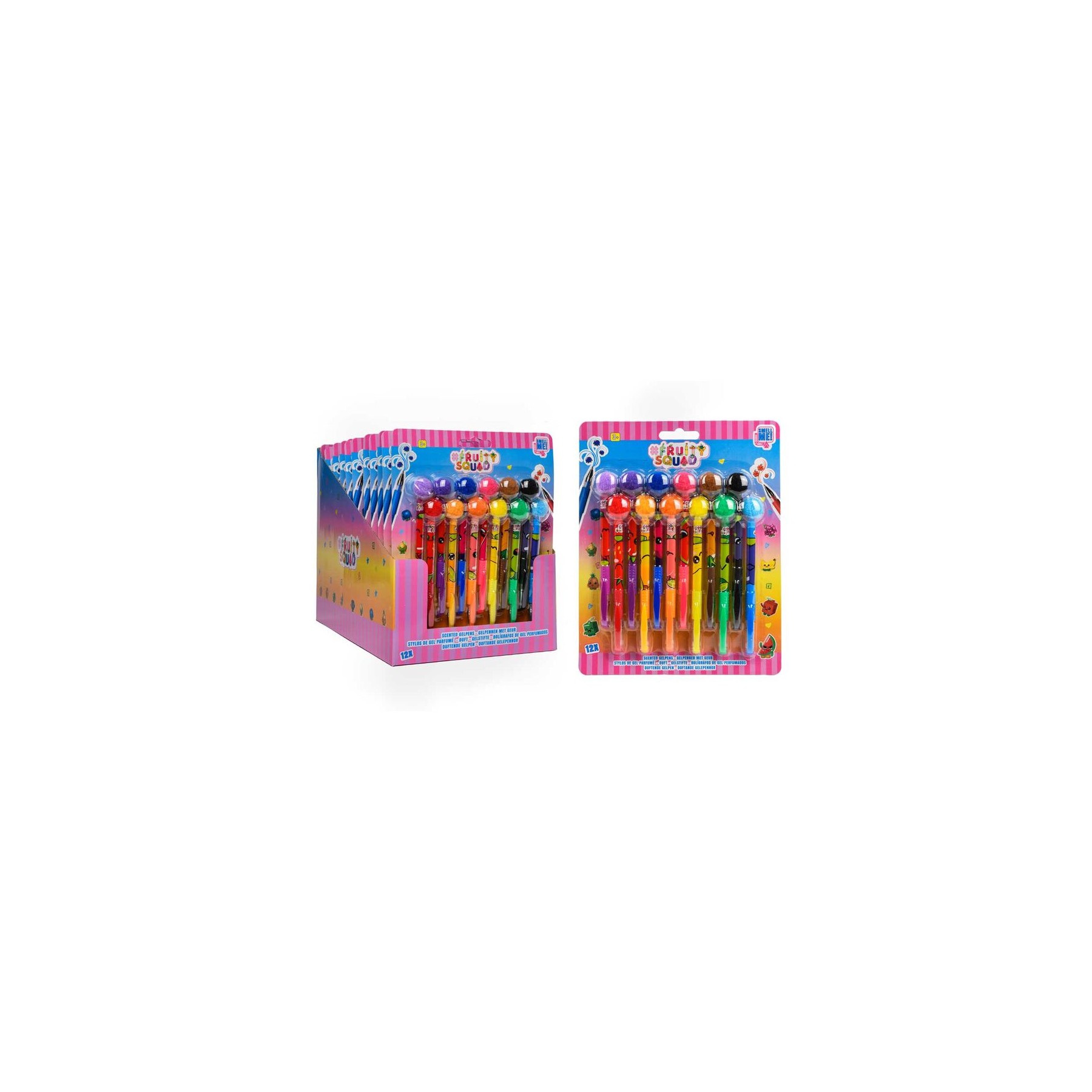 Blister boligrafos gel perfumados frutas