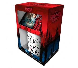 Pack regalo taza + llavero + posavasos Stranger Things