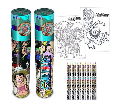 Set tubo de lapices colores One Piece