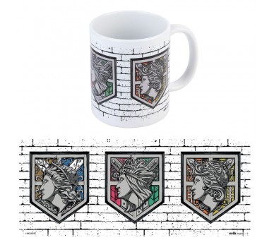 Taza Emblemas Muros Attack On Titan 350ml