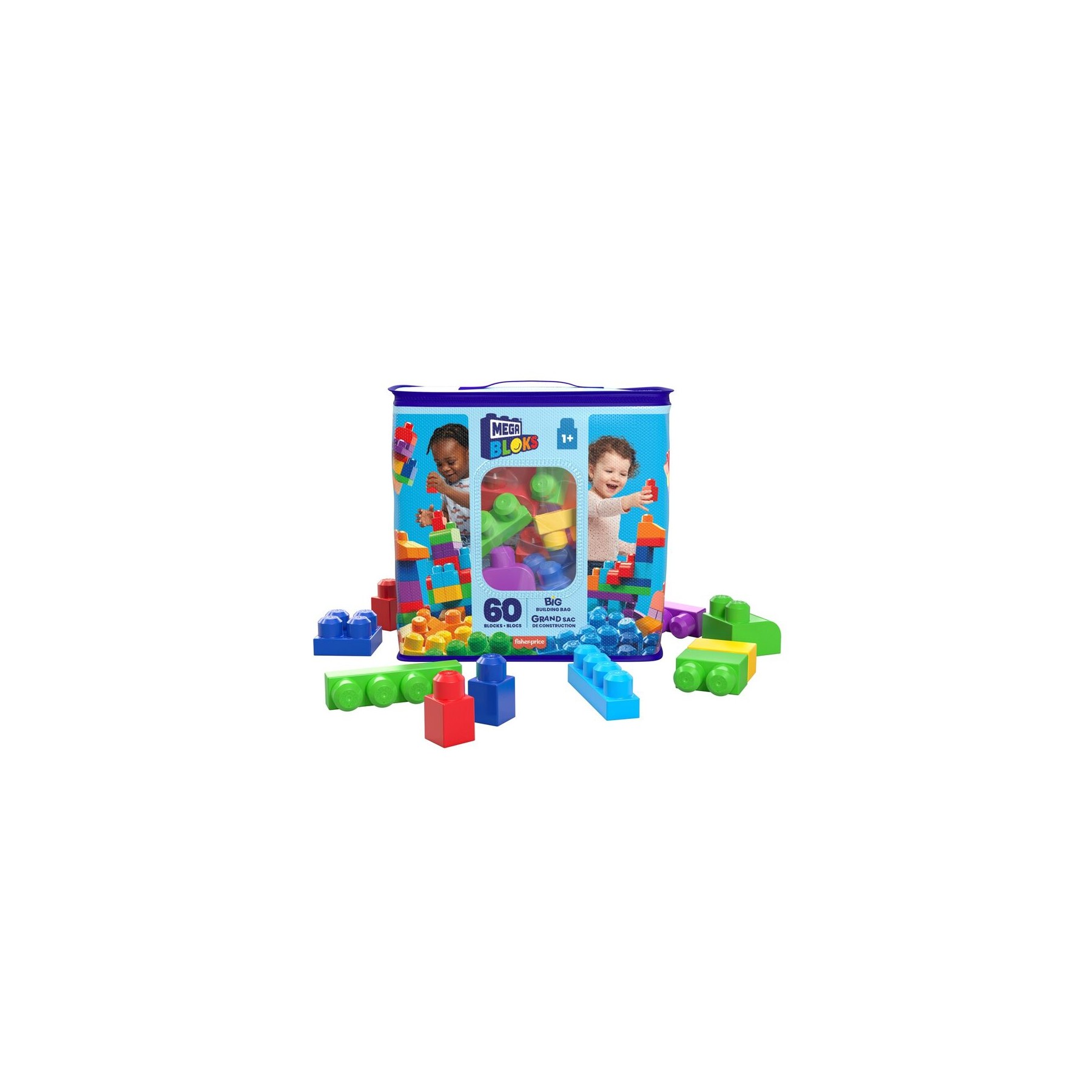 Bolsa Mega Bloks azul 60pzs