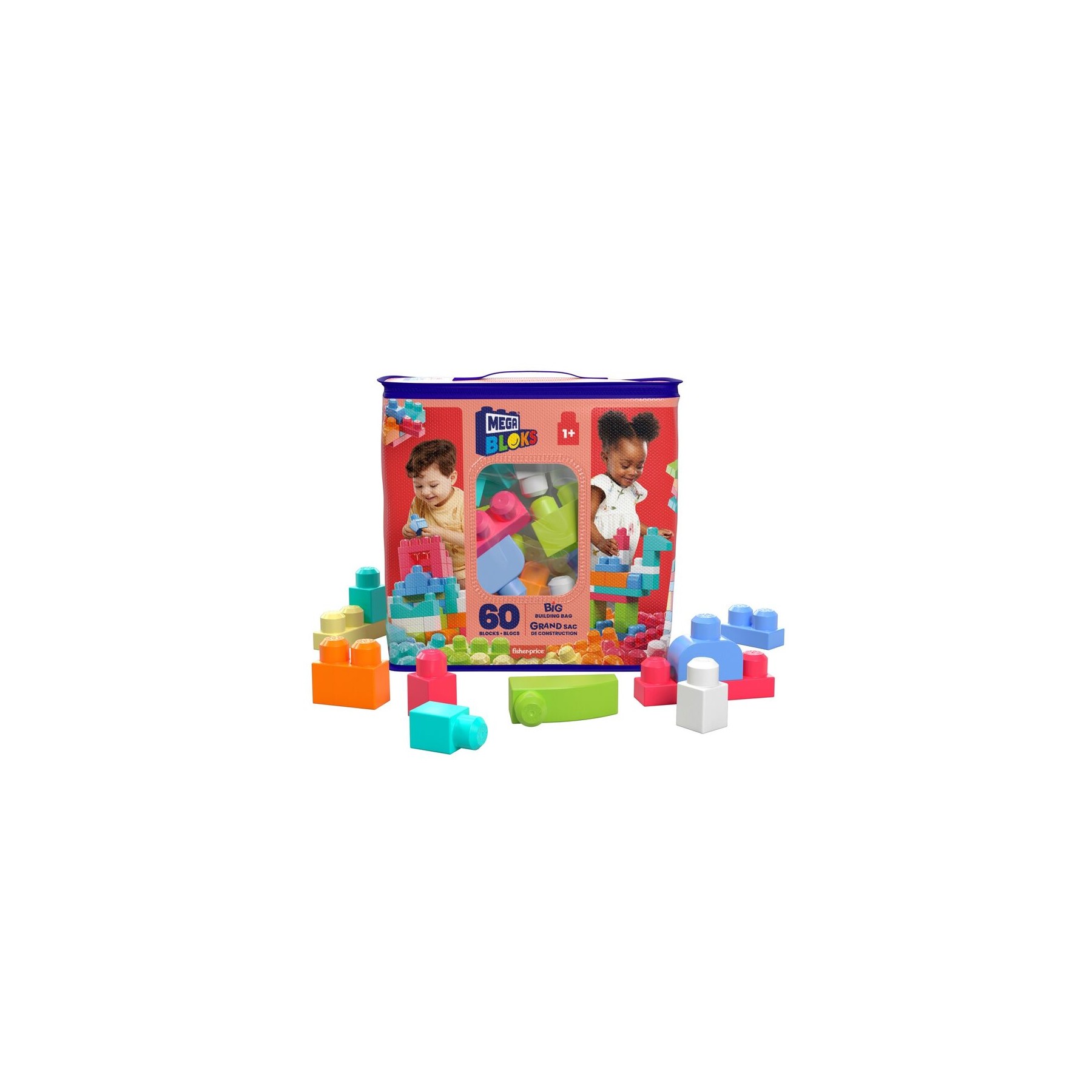 Bolsa Mega Bloks rosa 60pzs