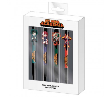 Blister 4 boligrafos My Hero Academia