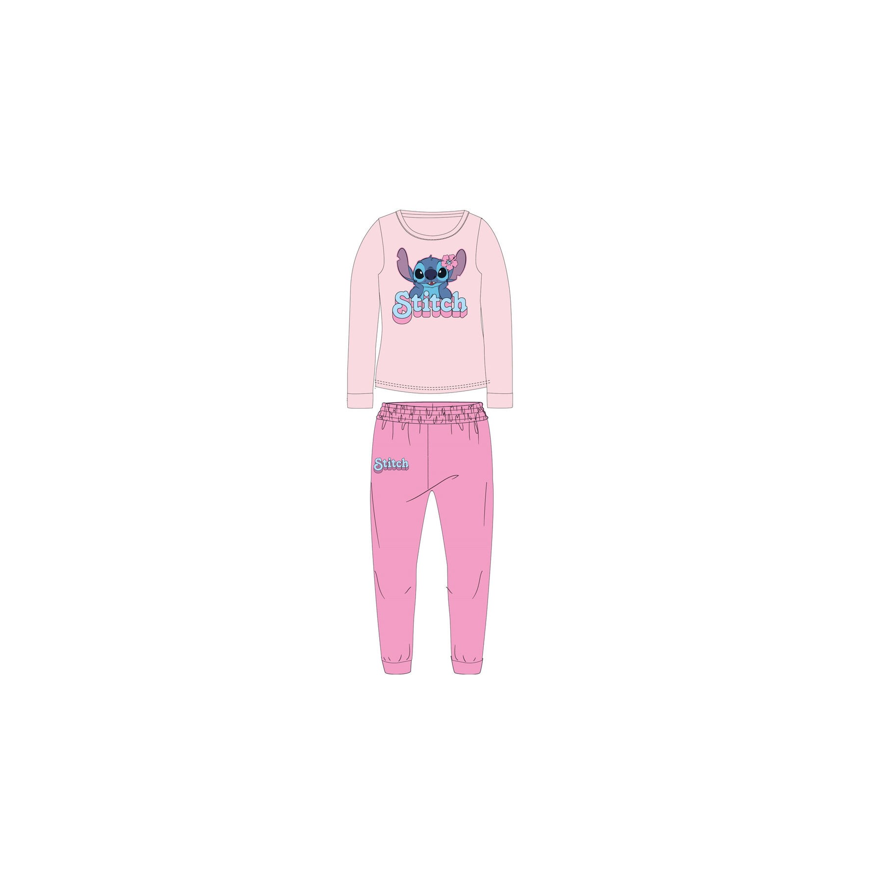 Pijama Stitch Disney terciopelo