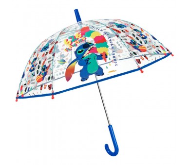 Paraguas manual transparente Stitch Disney 45cm