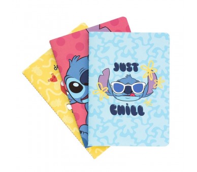 Set 3 cuadernos A5 Tropical Stitch Disney