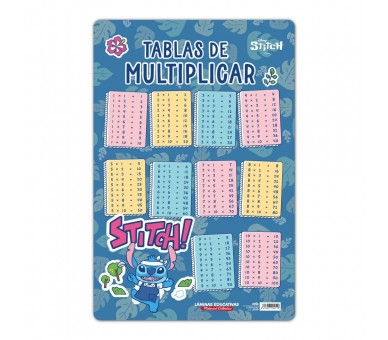 Lamina Educativa Tabla de Multiplicar Stitch Disney español