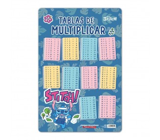 Lamina Educativa Tabla de Multiplicar Stitch Disney español