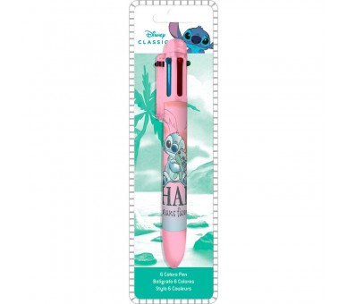 Boligrafo 6 colores Stitch Disney