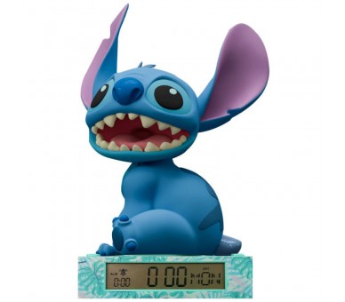 Lampara 3D con despertador Stitch Disney