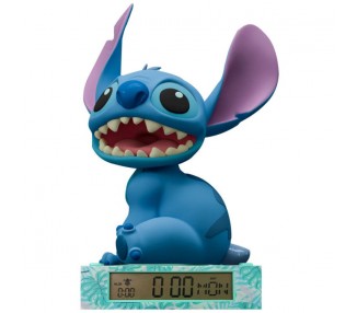 Lampara 3D con despertador Stitch Disney