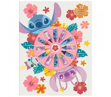 Libreta + 12 mini crayones Stitch Disney
