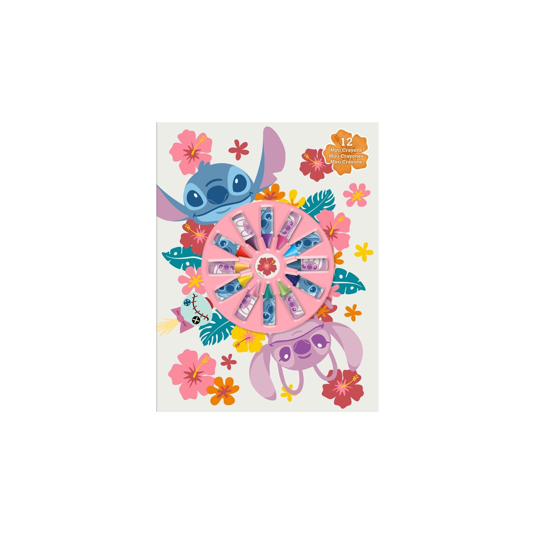 Libreta + 12 mini crayones Stitch Disney