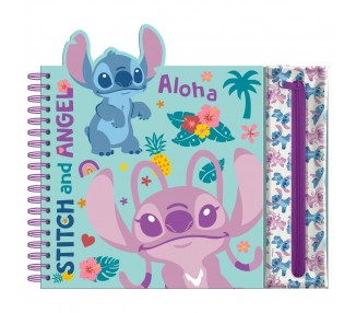 Cuaderno actividades con estuche removible Stitch Disney