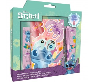 Diario + Boligrafo magico Stitch Disney