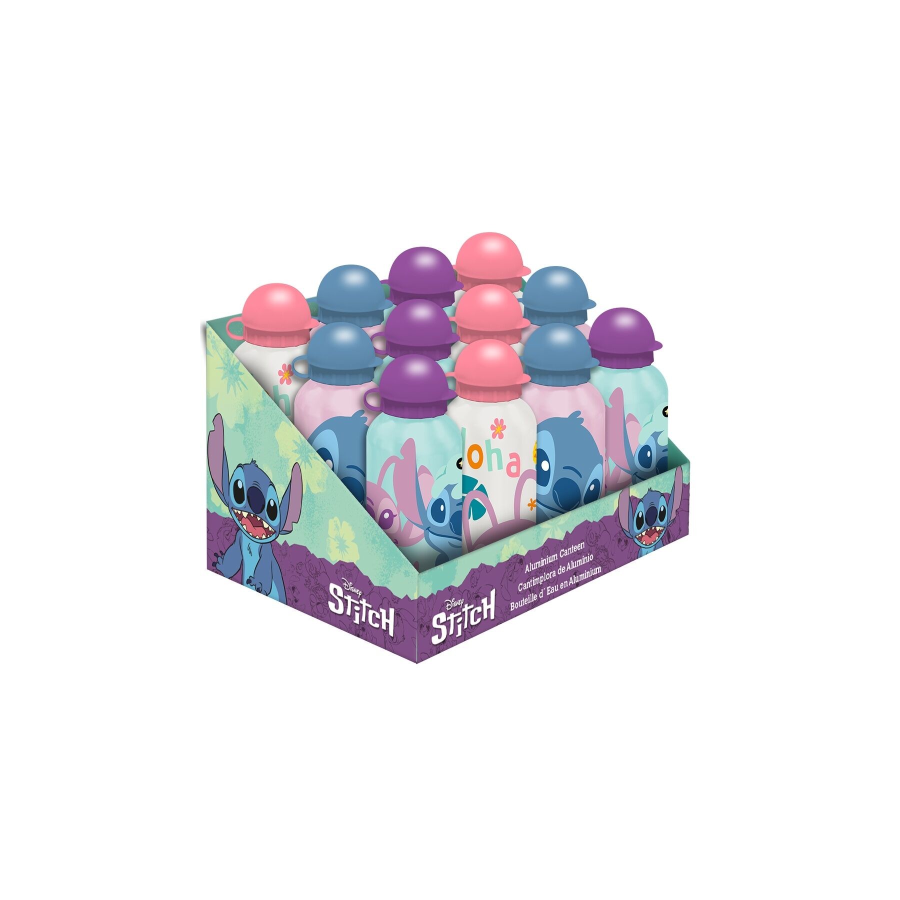 Cantimplora aluminio Stitch Disney 500ml surtido