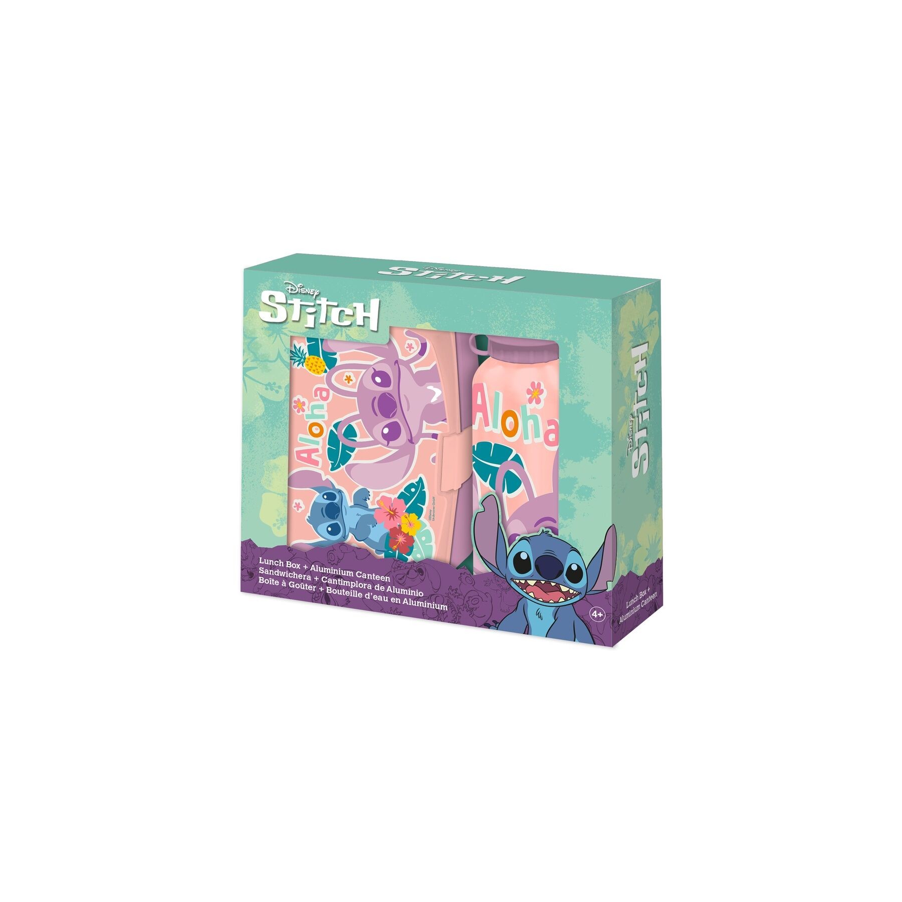 Cantimplora aluminio + Sandwichera Stitch Disney 500ml