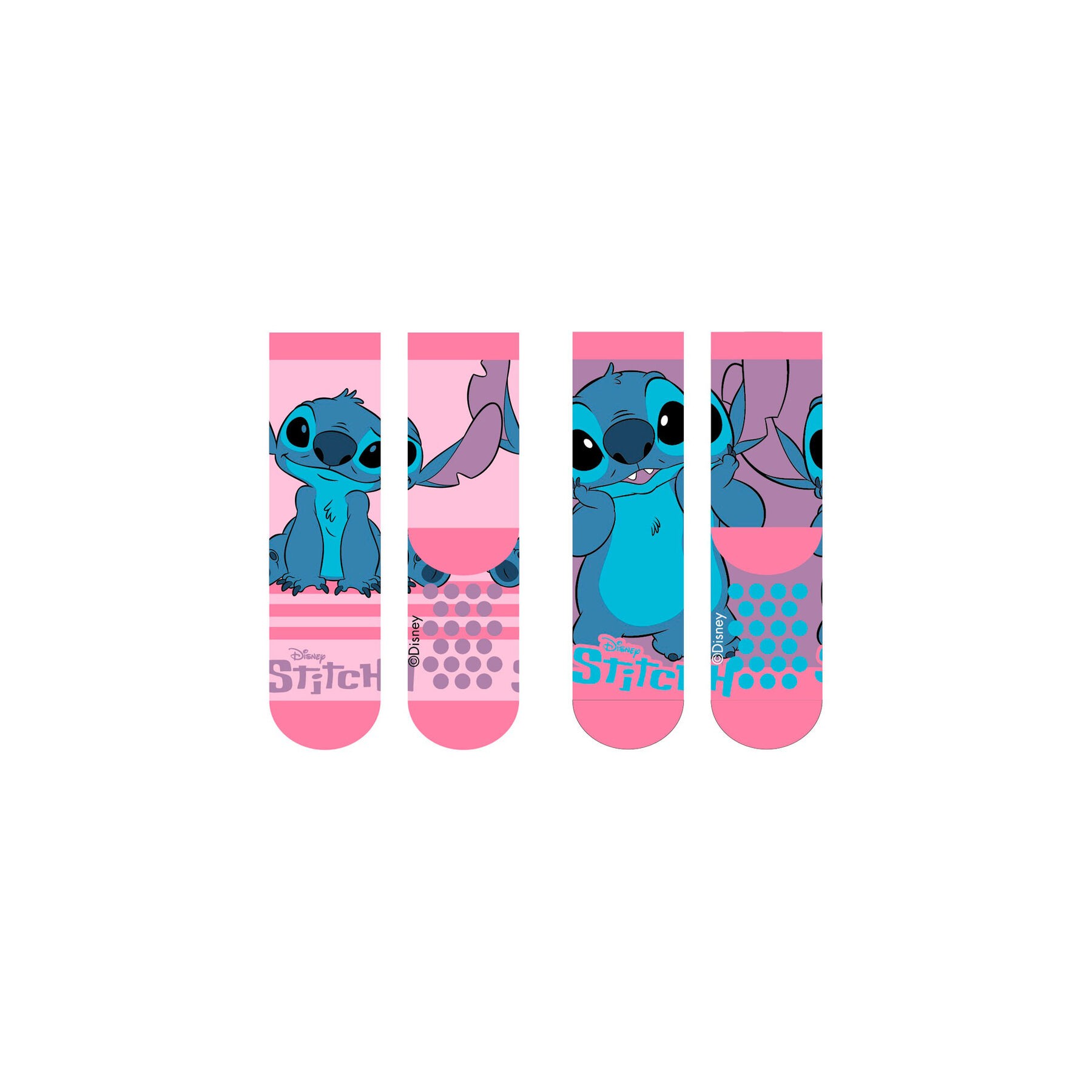 Set 2 calcetiness antideslizantes Stitch Disney infantil surtido