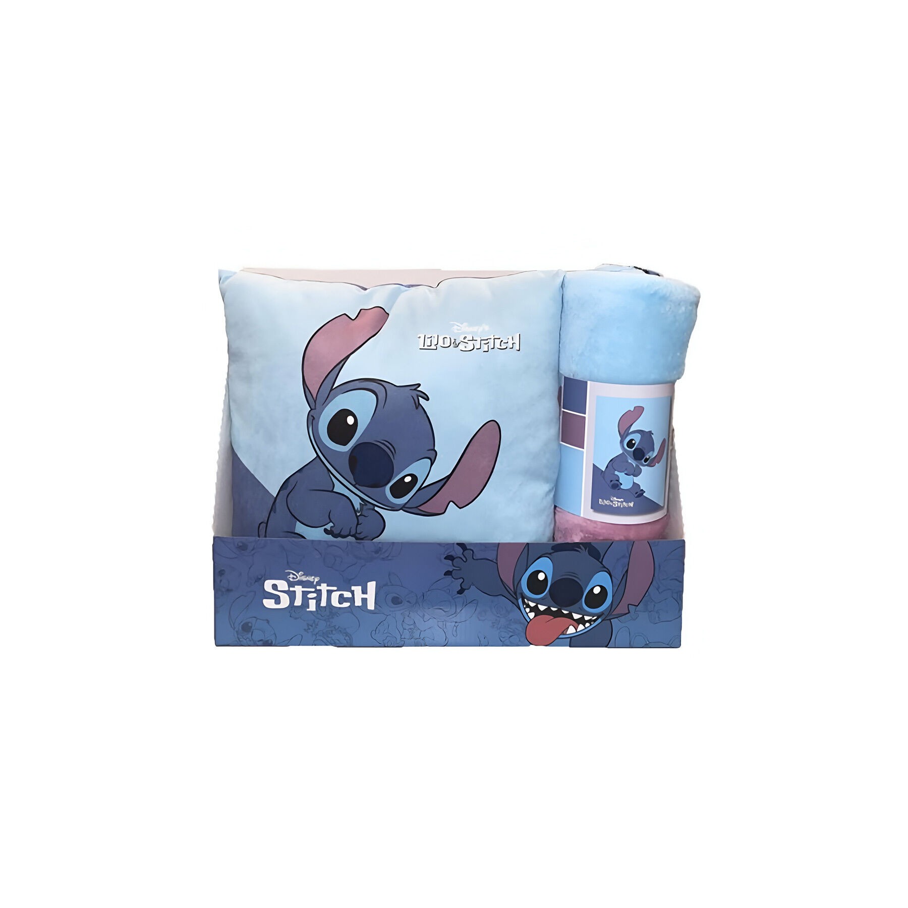 Set manta polar + cojin Stitch Disney