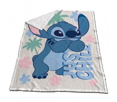 Manta coralina sherpa Stitch Disney 130x170cm