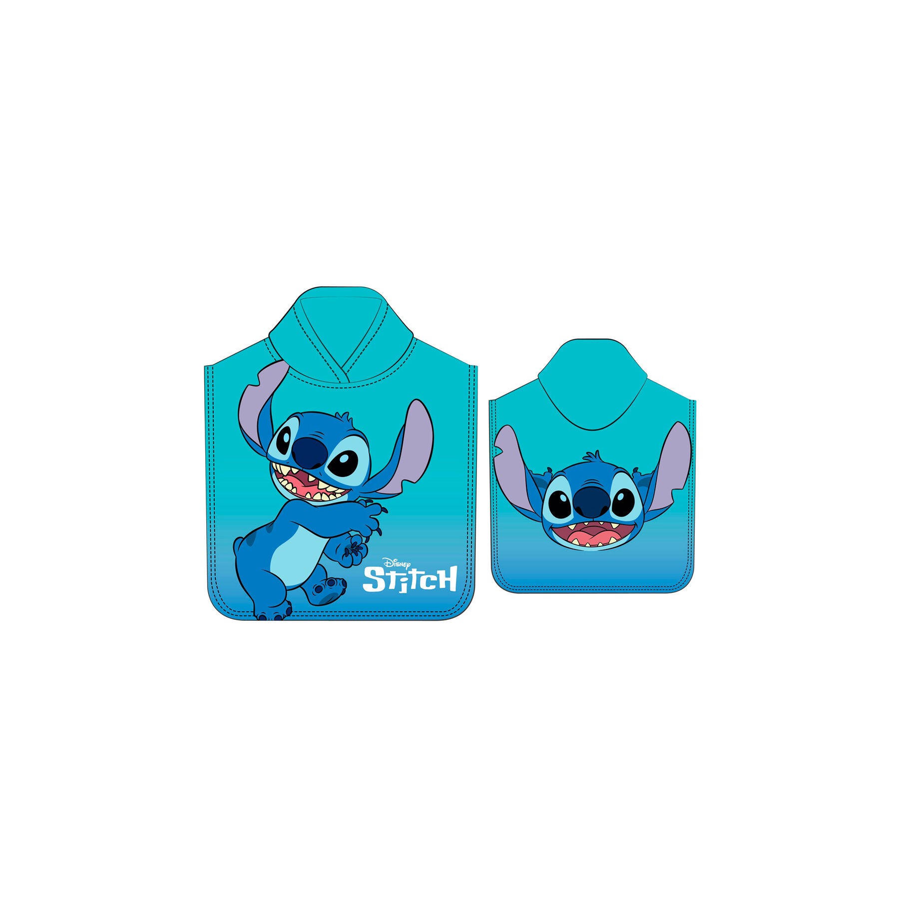 Poncho toalla Stitch Disney microfibra
