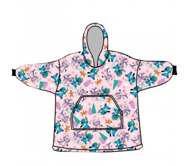 Bata sudadera oversize Stitch Disney coral adulto