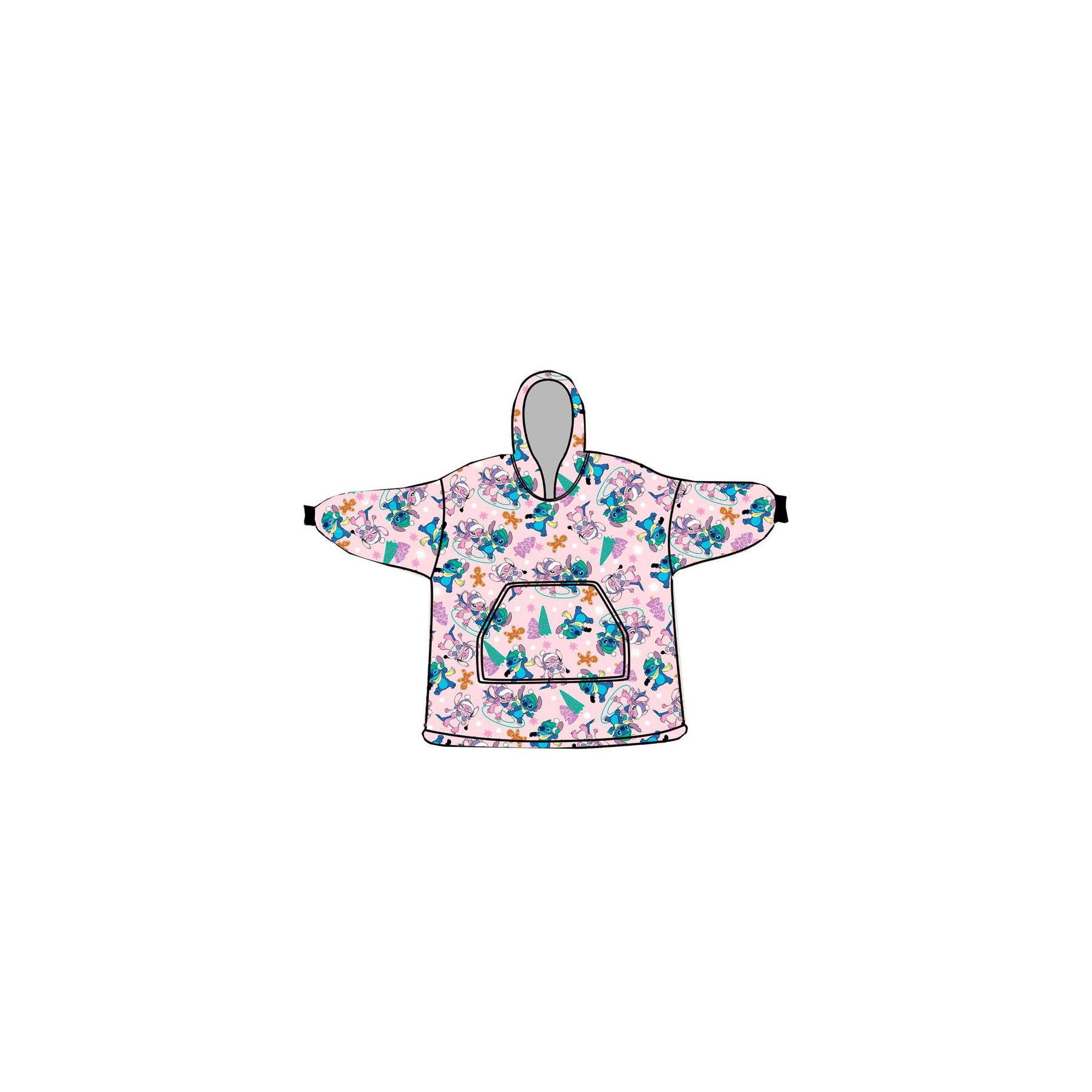 Bata sudadera oversize Stitch Disney coral adulto