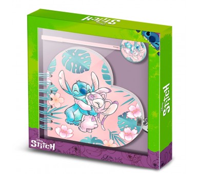 Set diario + boligrafo Corazon Stitch Disney